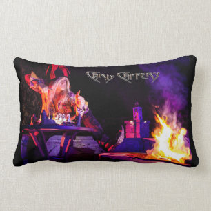 Chris Caffery Jester with Firepit Lumbar Pillow