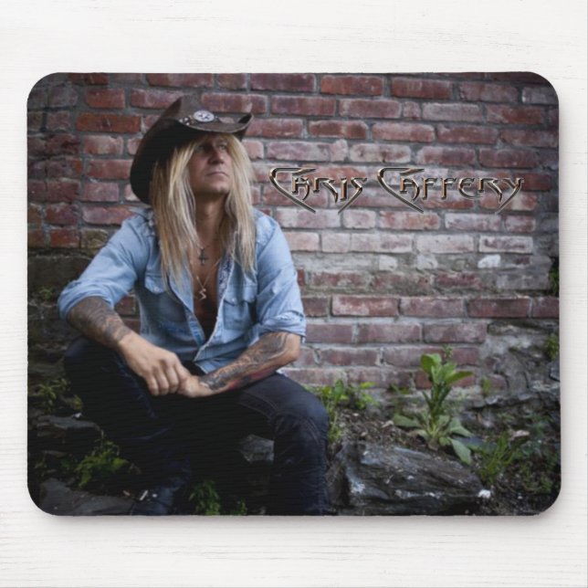 Chris Caffery Sitting by Brick Wall Mouse Pad (Front)