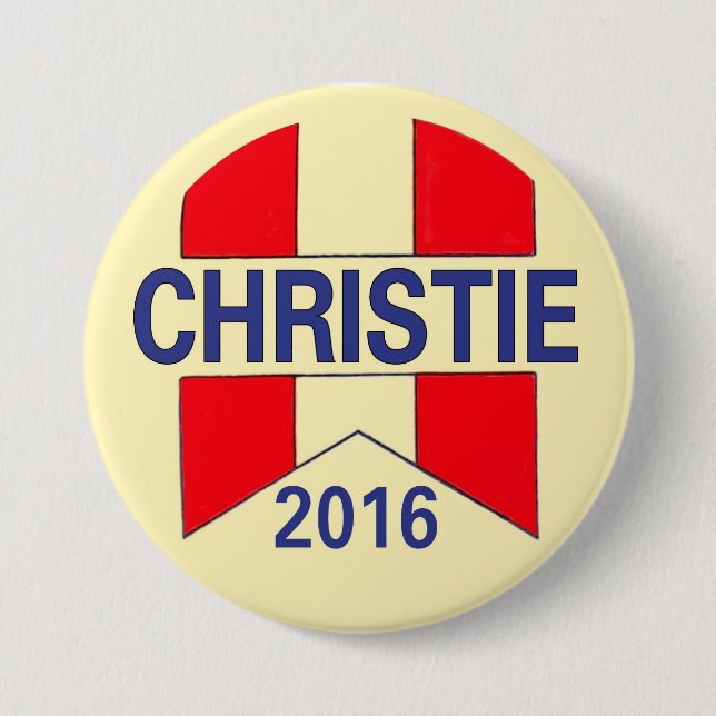 Chris Christie 2016 3 Inch Round Button (Front)