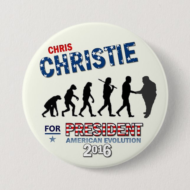 Chris Christie for President 2016 3 Inch Round Button (Front)