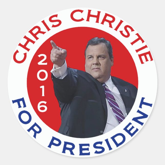 Chris Christie For President 2016 Classic Round Sticker (Front)