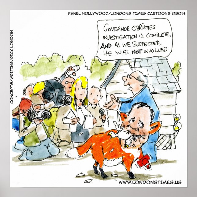 Chris Christie Like A Fox Funny Poster (Front)