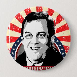 CHRIS CHRISTIE NAMEPLATE -.png 4 Inch Round Button