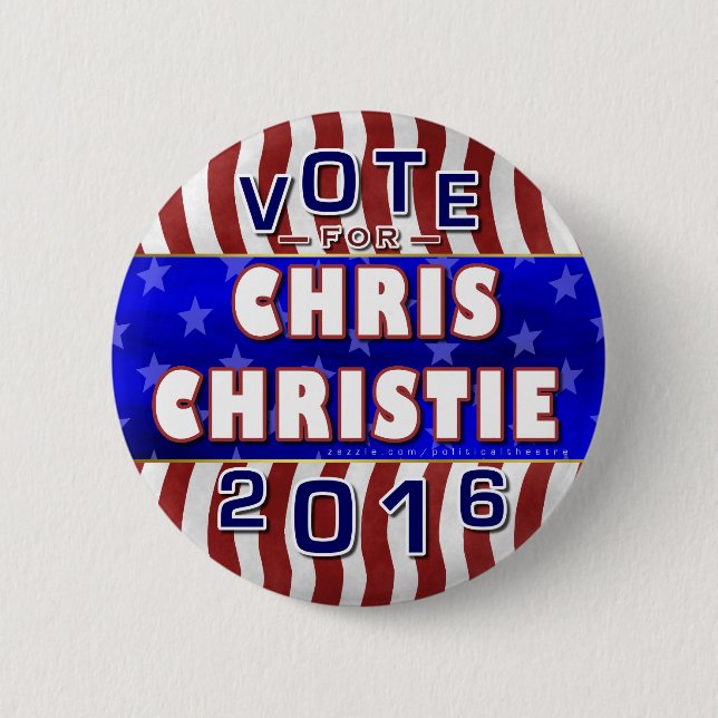 Chris Christie President 2016 Election Republican 2 Inch Round Button (Front)
