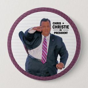 Chris Christie President in 2016 4 Inch Round Button