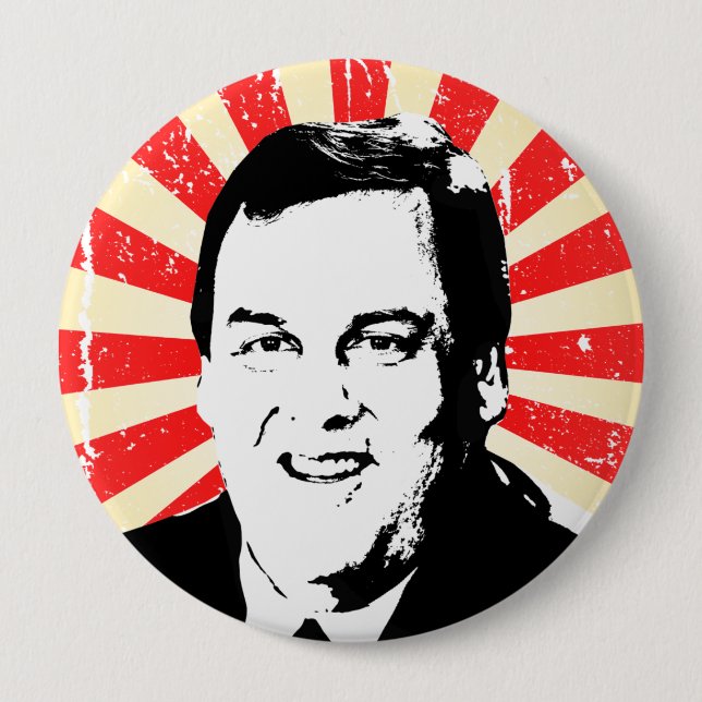 CHRIS CHRISTIE PROPAGANDA 4 INCH ROUND BUTTON (Front)