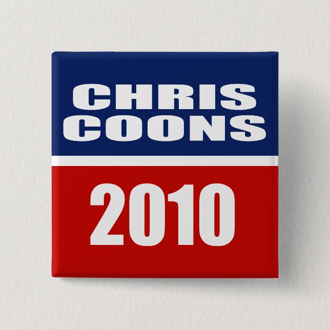 CHRIS COONS FOR SENATE 2 INCH SQUARE BUTTON (Front)