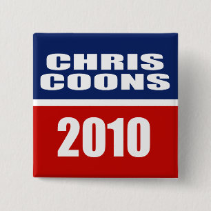 CHRIS COONS FOR SENATE 2 INCH SQUARE BUTTON
