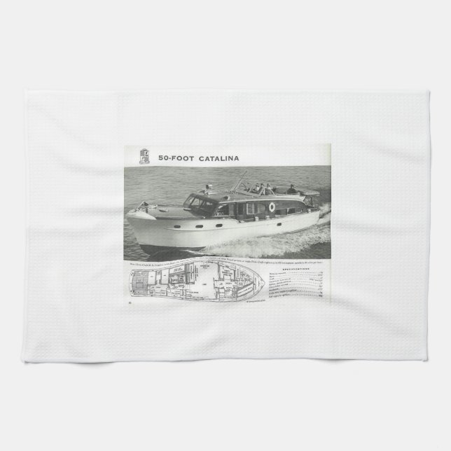 Chris Craft Catalina Boats Kitchen Towel 24" x 16" (Horizontal)