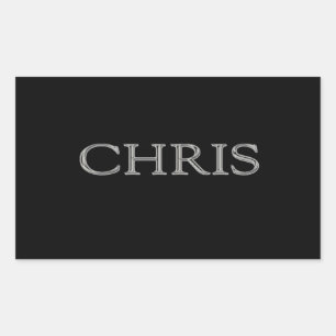 Chris Custom Raised Lettering Sticker