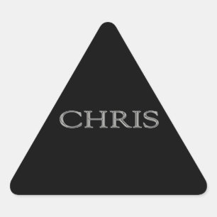 Chris Custom Raised Lettering Triangle Sticker