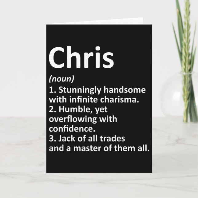 Chris Definition Personalized Name Funny Birthday  Card (Front)