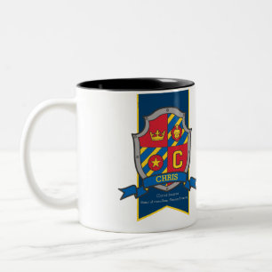 Chris knight shield red blue name meaning mug