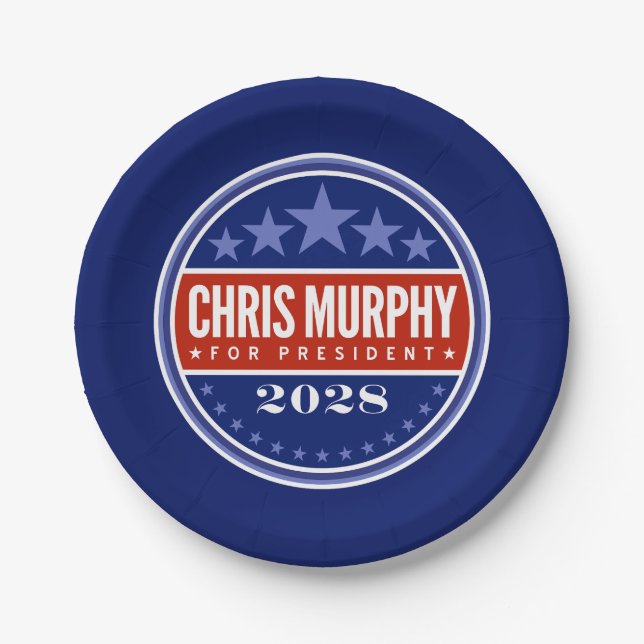 Chris Murphy for President 2028 Paper Plate (Front)