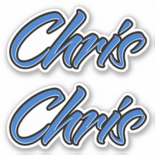 Chris Name blue Sticker Sticker Sticker
