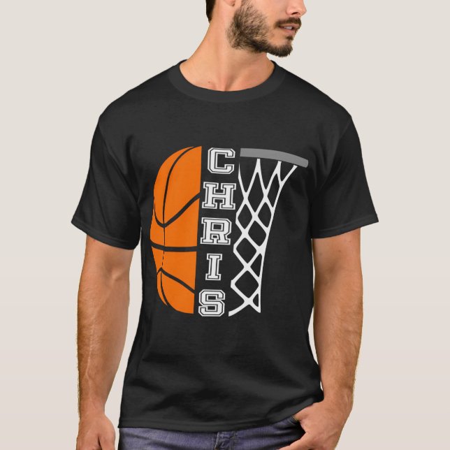 Chris Name Personalized Basketball Player Graphic  T-Shirt (Front)