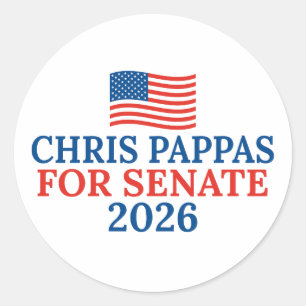 Chris Pappas for Senate 2026 Election Classic Round Sticker