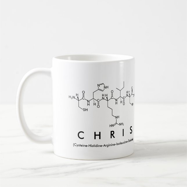 Chris peptide name mug (Left)
