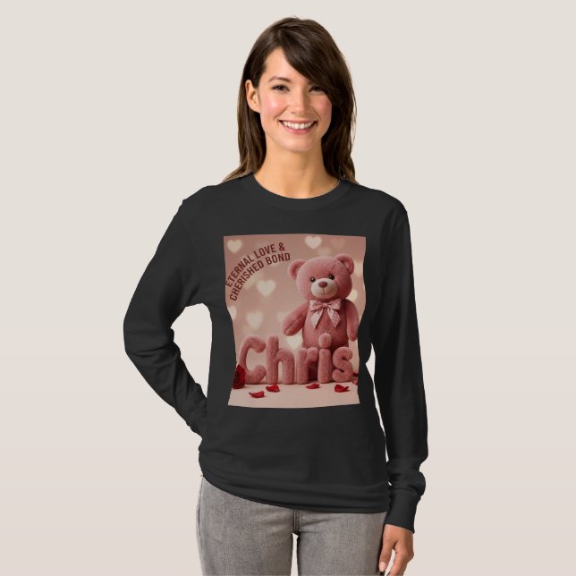 Chris Teddy Bear Love Long Sleeve T-Shirt (Front Full)