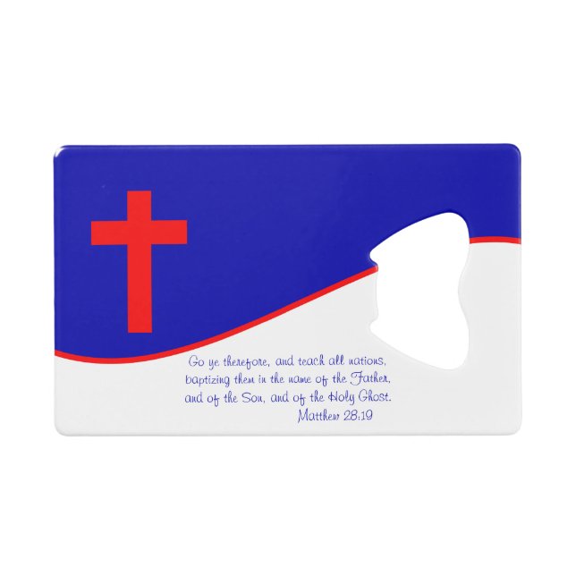 Chrisitan Flag Inspired Wallet Bottle Opener (Front (Horizontal))
