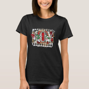 Chrismas Gnomes Santa Hat Buffalo Plaid Print Chri T-Shirt