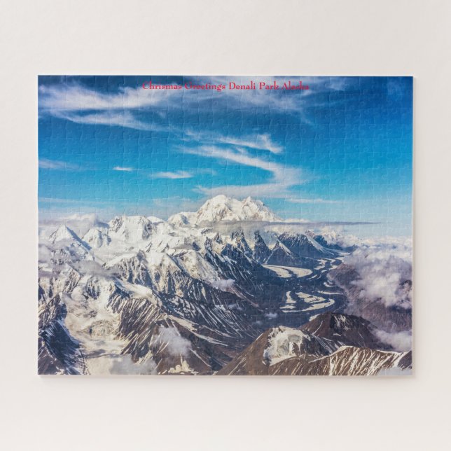 Chrismas Greetings Denali National Park Alaska. Jigsaw Puzzle (Horizontal)