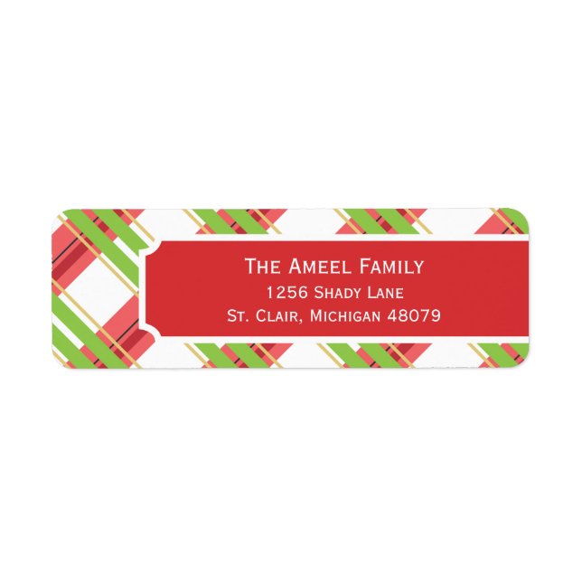 Chrismas Plaid |  Holiday Address Labels (Front)