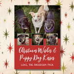 Chrismas Wishes Multi Photo Dog Collage Christmas Holiday Card<br><div class="desc">Show off your cute dogs this holiday season with this collage photo card made espcially for them. You can easily upload your own images to make it the perfect way to send Christmas and holiday greetings to all of your friends. With a simple text that says, "Christmas Wishes and Puppy...</div>