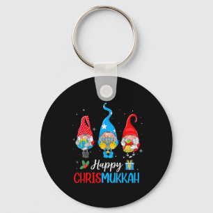 Chrismukkah Gnomes Merry Christmas And Happy Hanuk Keychain