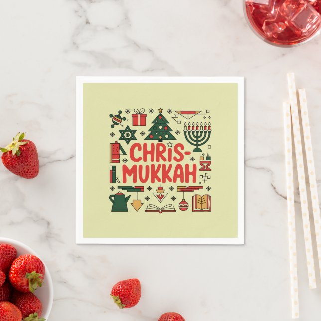 Chrismukkah Hanukkah Christmas Jewish Religious  Napkin (Insitu)