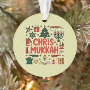 Chrismukkah Hanukkah Christmas Jewish Religious  Ornament