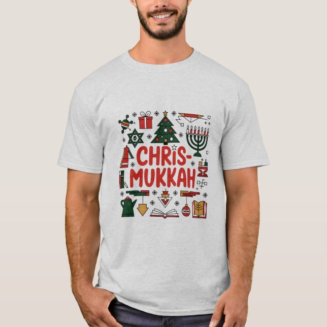 Chrismukkah Hanukkah Christmas Jewish Religious  T-Shirt (Front)