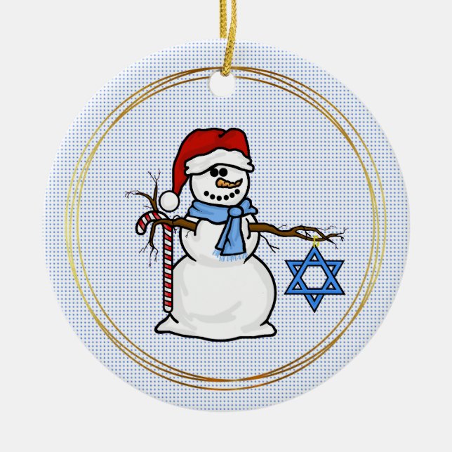 Chrismukkah Snowman Ornement de Noël (Devant)