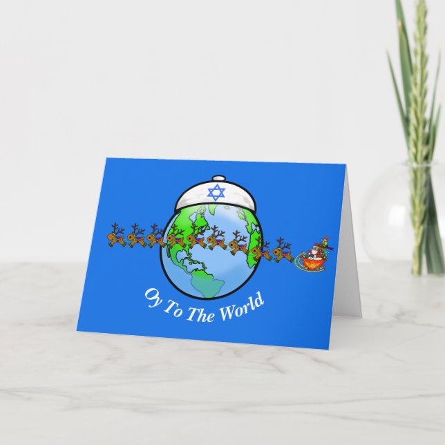 Chrismukkah World and Yarmulke (Kipper) Card (Front)