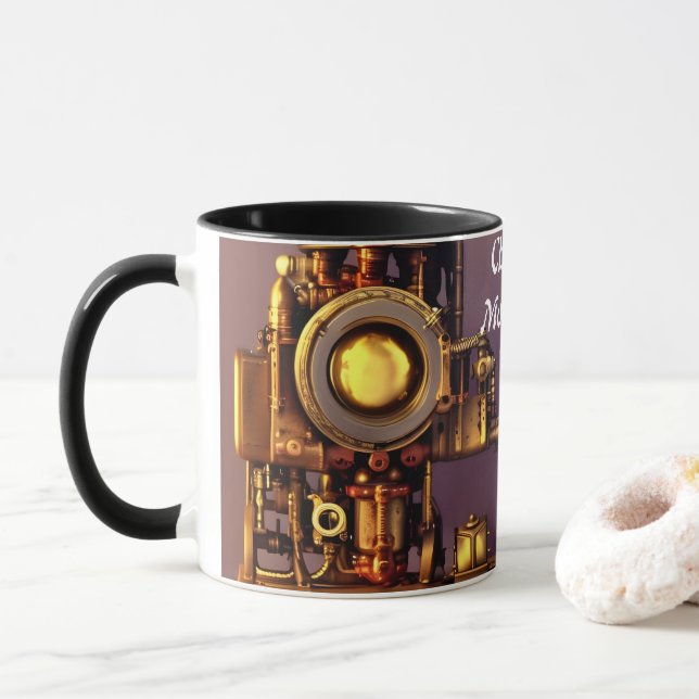 Chris's Morning Tea Personalized Customizable Mug (With Donut)