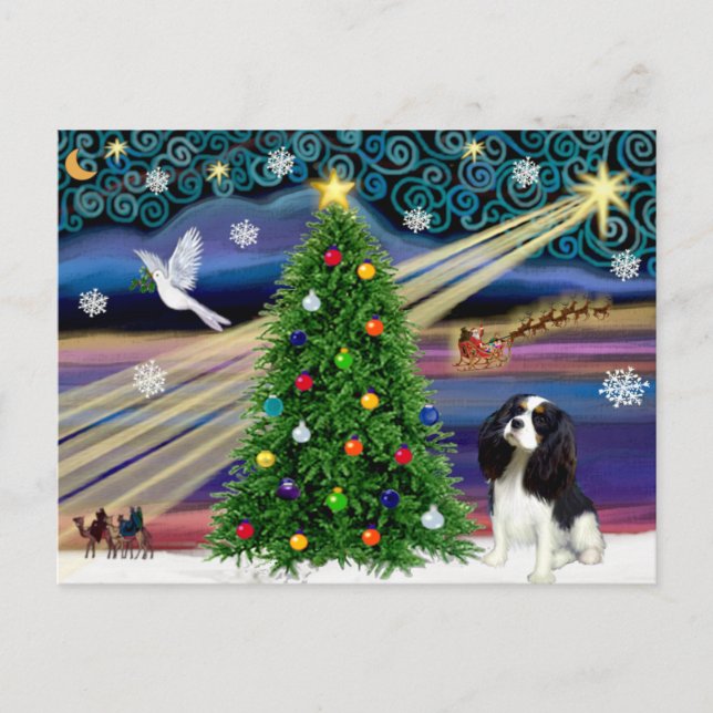 Chrisstmas Magic Cavalier King Charles (Tri) Postcard (Front)