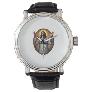 Christ Alpha Omega Engraved White Shirt 2 Watch