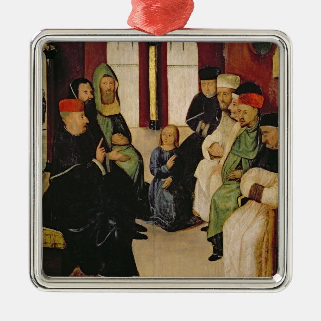Christ Among the Doctors (oil on panel) Metal Ornament (Front)