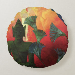 Christ and Buddha, c.1890-1892 Round Pillow
