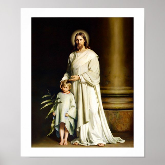 "Christ and Child" Painting by Carl Bloch. Poster (Front)