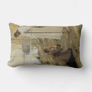 Christ and Mary Magdalene in Finnish Countryside Lumbar Pillow
