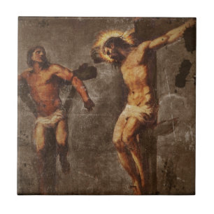 Christ and the Good Thief Tile
