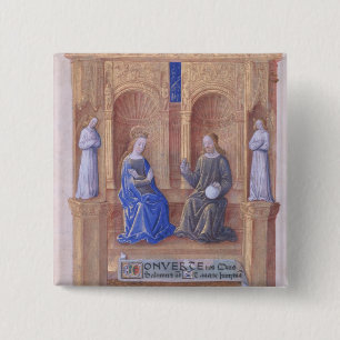 Christ and the Virgin Mary Enthroned 2 Inch Square Button