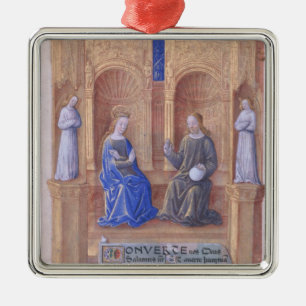 Christ and the Virgin Mary Enthroned Metal Ornament