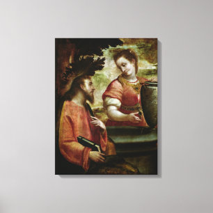 Christ and the Woman of Samaria, c.1575-80 Canvas Print