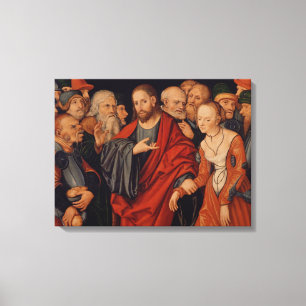 Christ and the Woman taken in Adultery Canvas Print