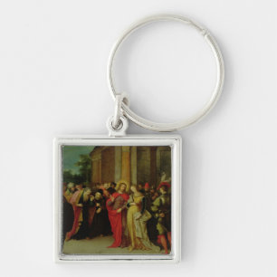 Christ and the Woman Taken in Adultery Keychain