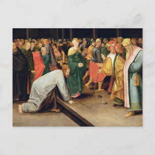 Christ and the women taken in adultery, 1628 postcard