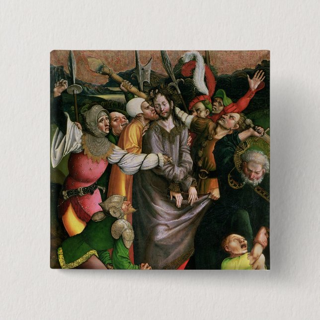 Christ arrested in the Garden of Gethsemane 2 Inch Square Button (Front)