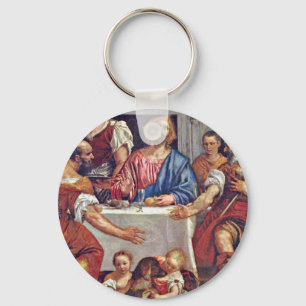 Christ At Emmaus By Veronese Paolo (Best Quality) Keychain